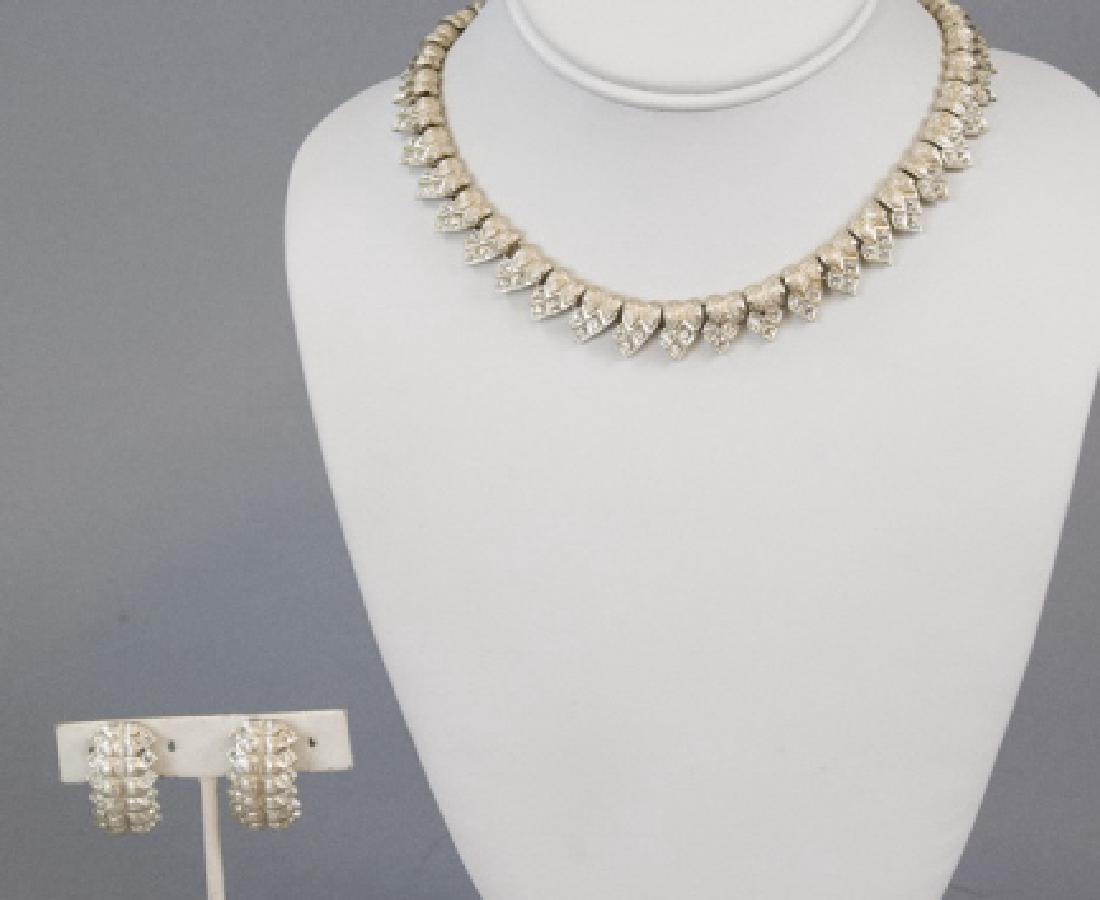 Vintage Kramer Rhinestone Necklace & Earring Set (1 of 8)