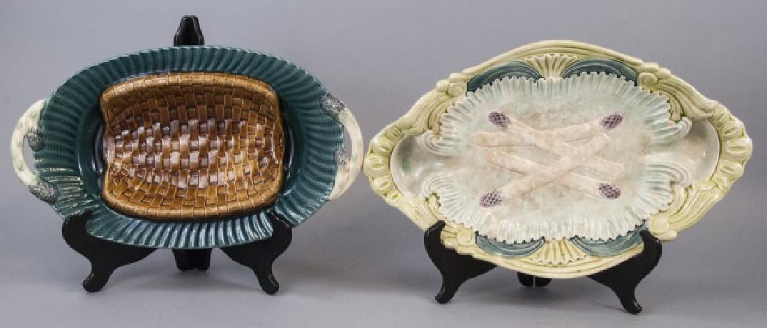 Two Vintage Asparagus Majolica Serving Dishes (1 of 5)