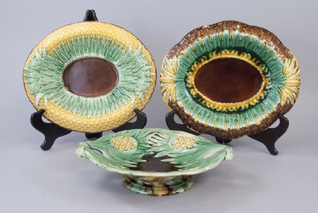 Three Assorted Pineapple Majolica Serving Dishes (1 of 4)