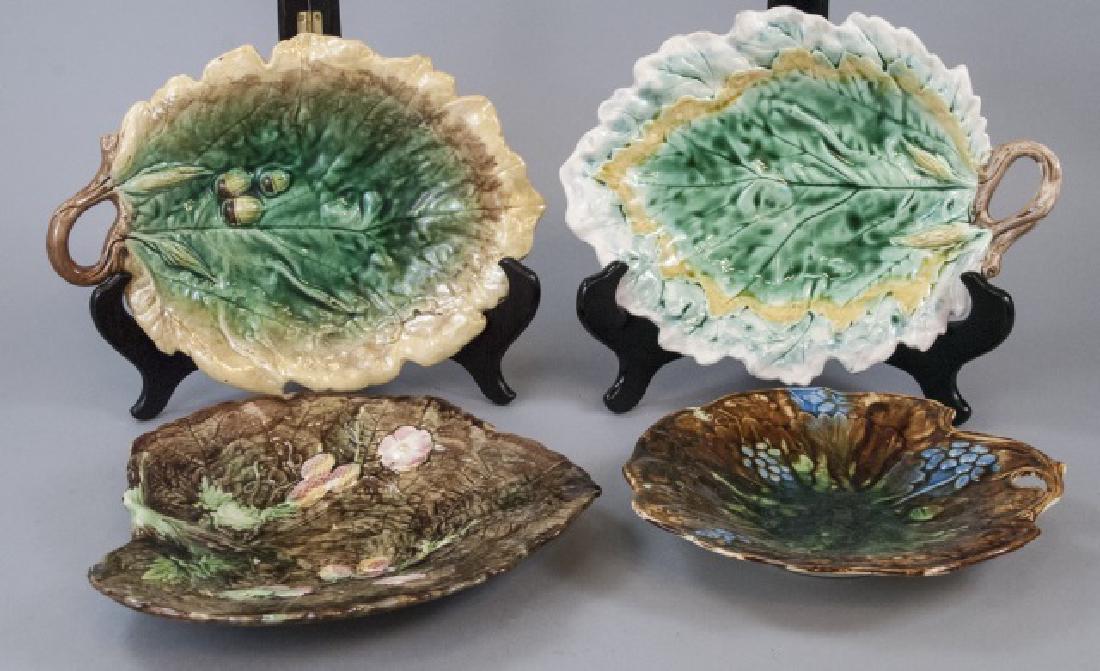 Four Assorted Leaf Shaped Majolica Plates (1 of 5)