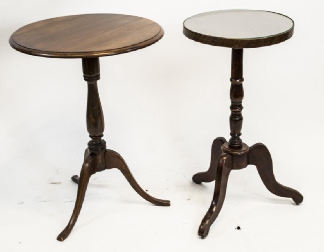 Two Antique Carved Pedestal Base Round End Tables (1 of 7)