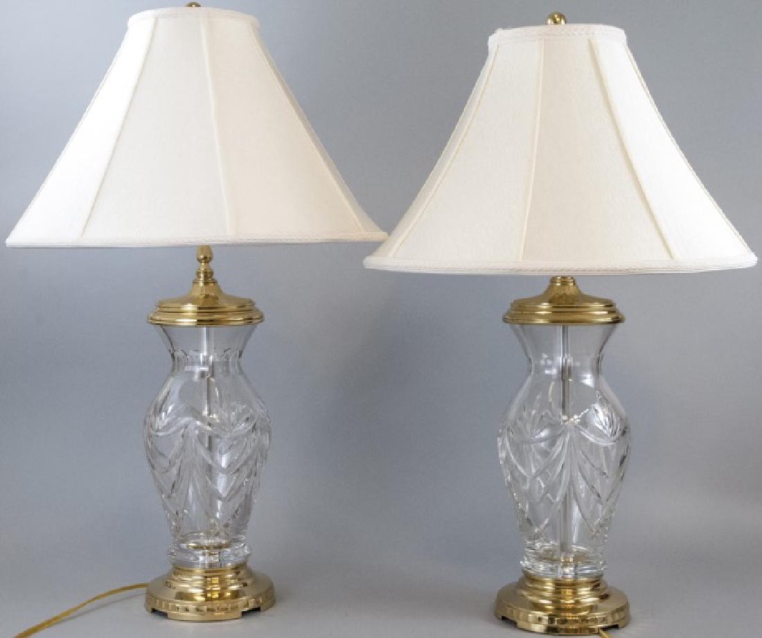 Pair Waterford Table Lamps w/ Waterford Shades (1 of 9)