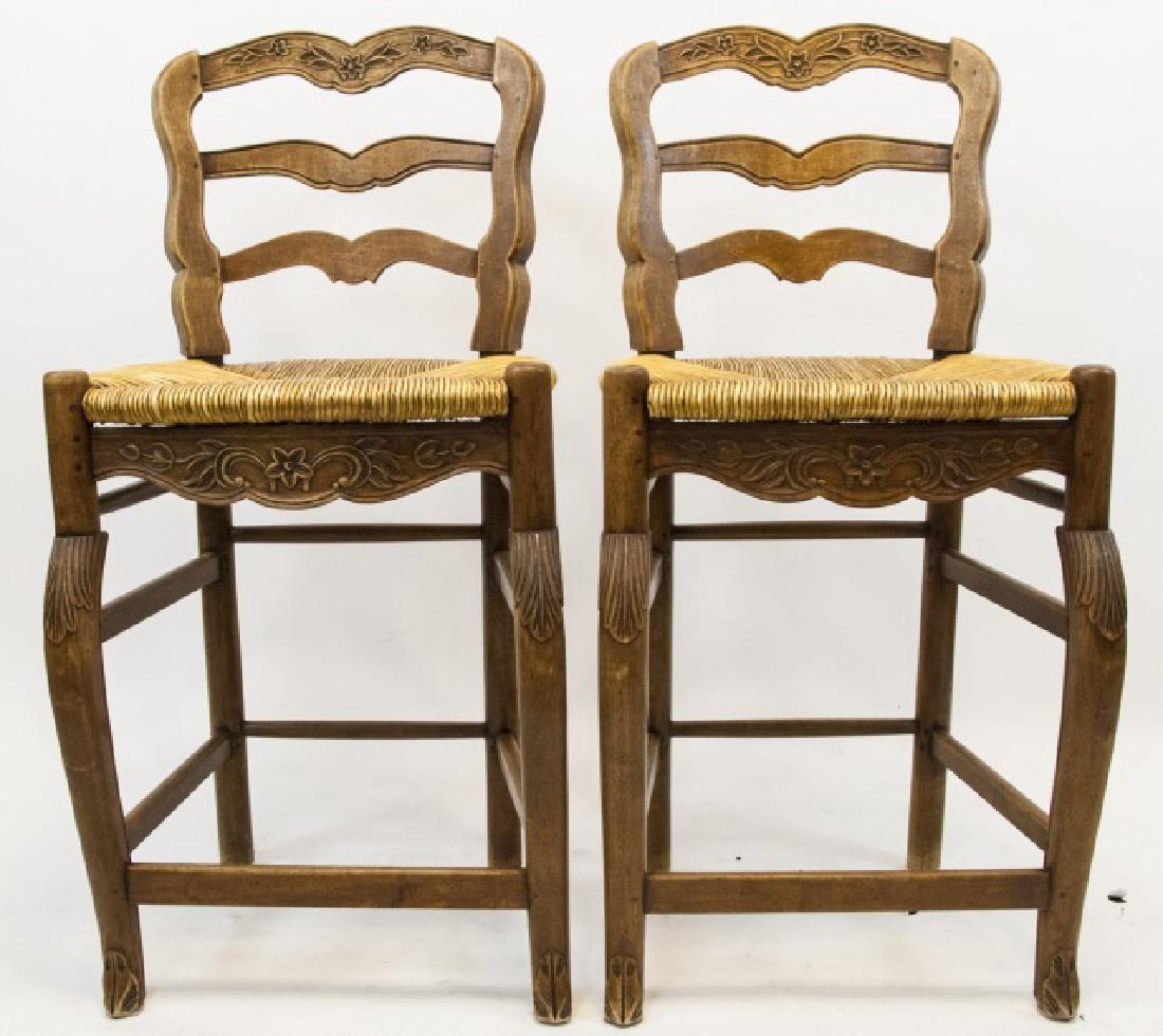 Pair French Country Ladder Back Bar Stools (1 of 7)