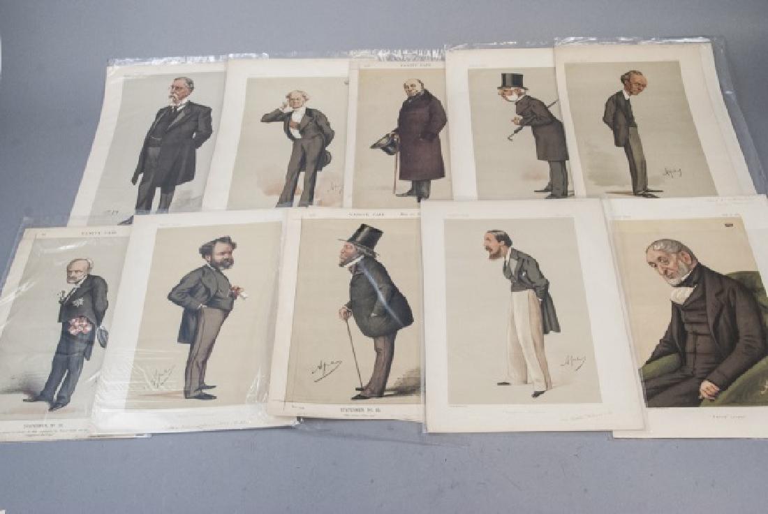 19th Century Vanity Fair Apey Lithography Prints: 19th Century Vanity Fair Apey Lithography Prints, this lot features 6 prints all well preserved and are measured at 14.5 x 9.5 inches