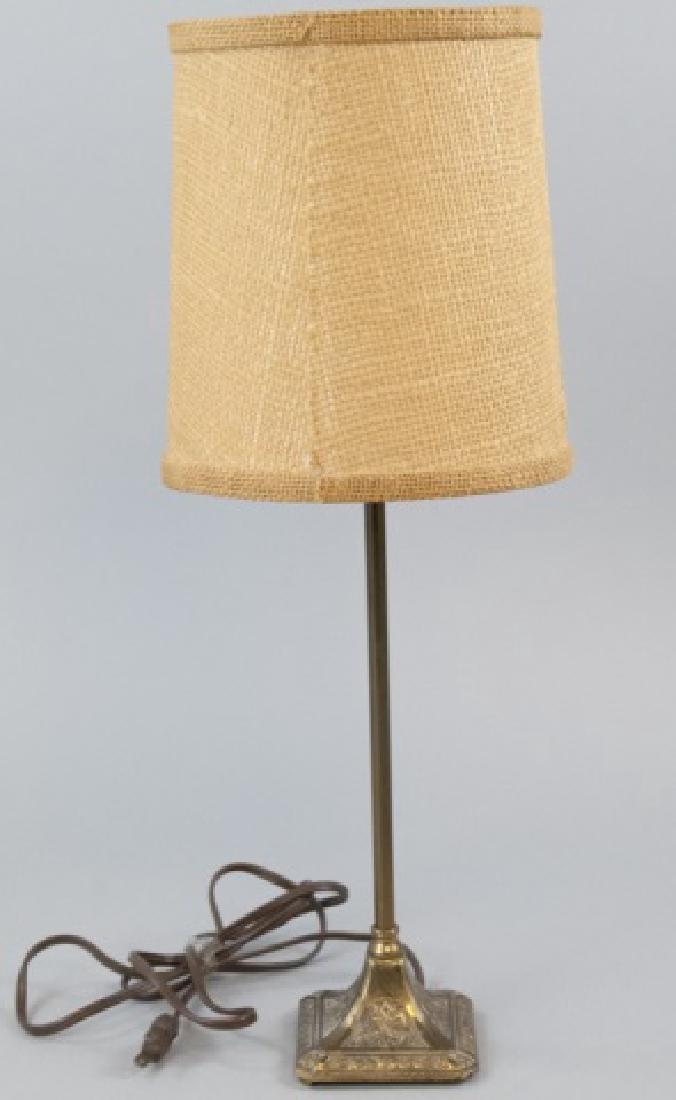 Small Vintage Bronze Lamp W/ Ornate Design (1 of 4)