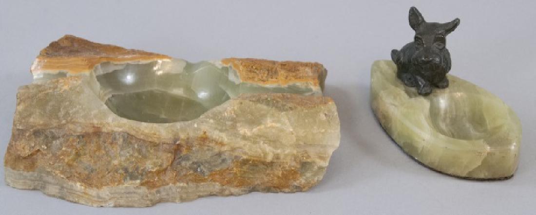 Pair Of Vintage Green Marble Ashtrays (1 of 5)