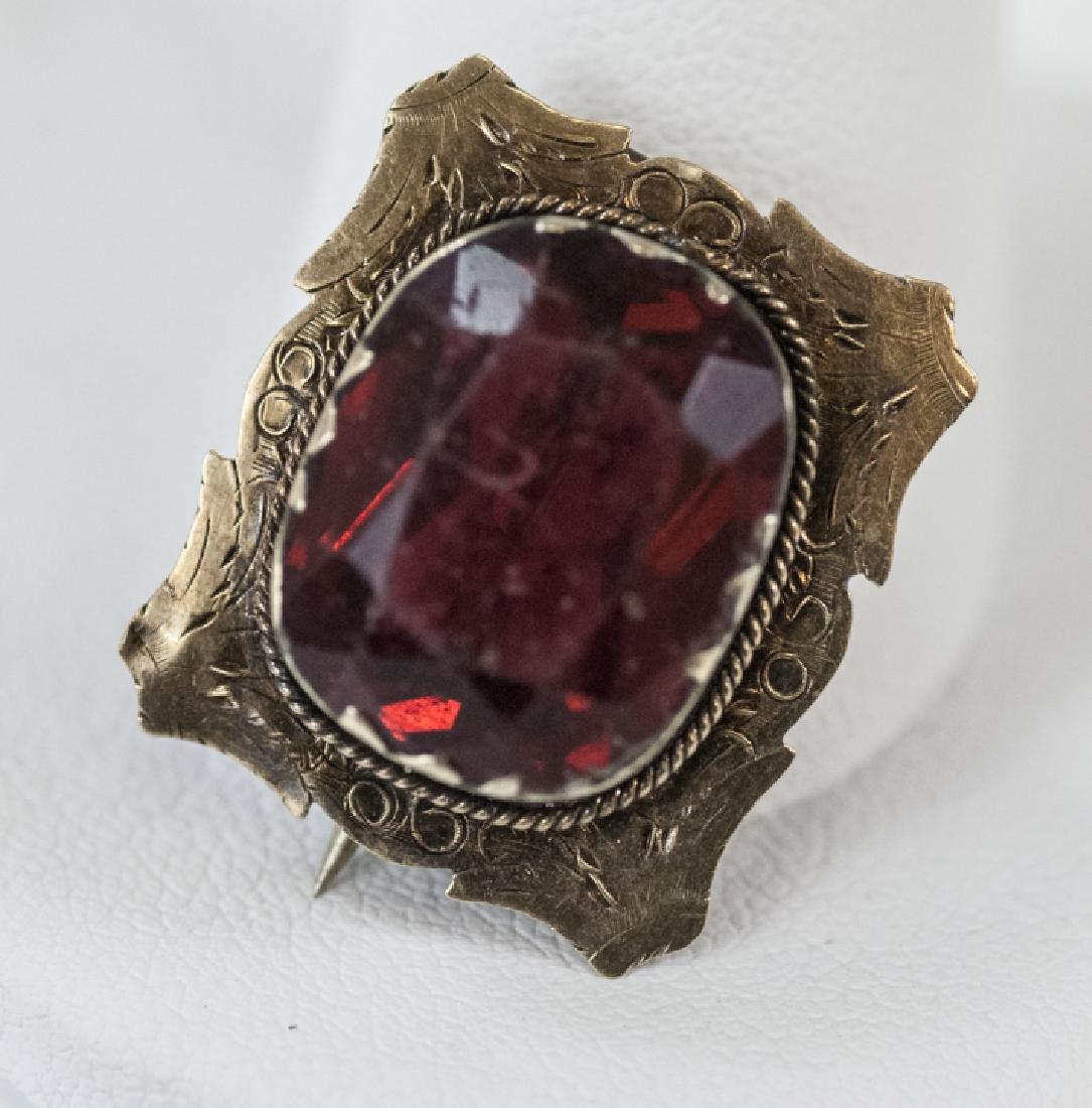 Antique 19th C Victorian Gold & Paste Brooch (1 of 4)