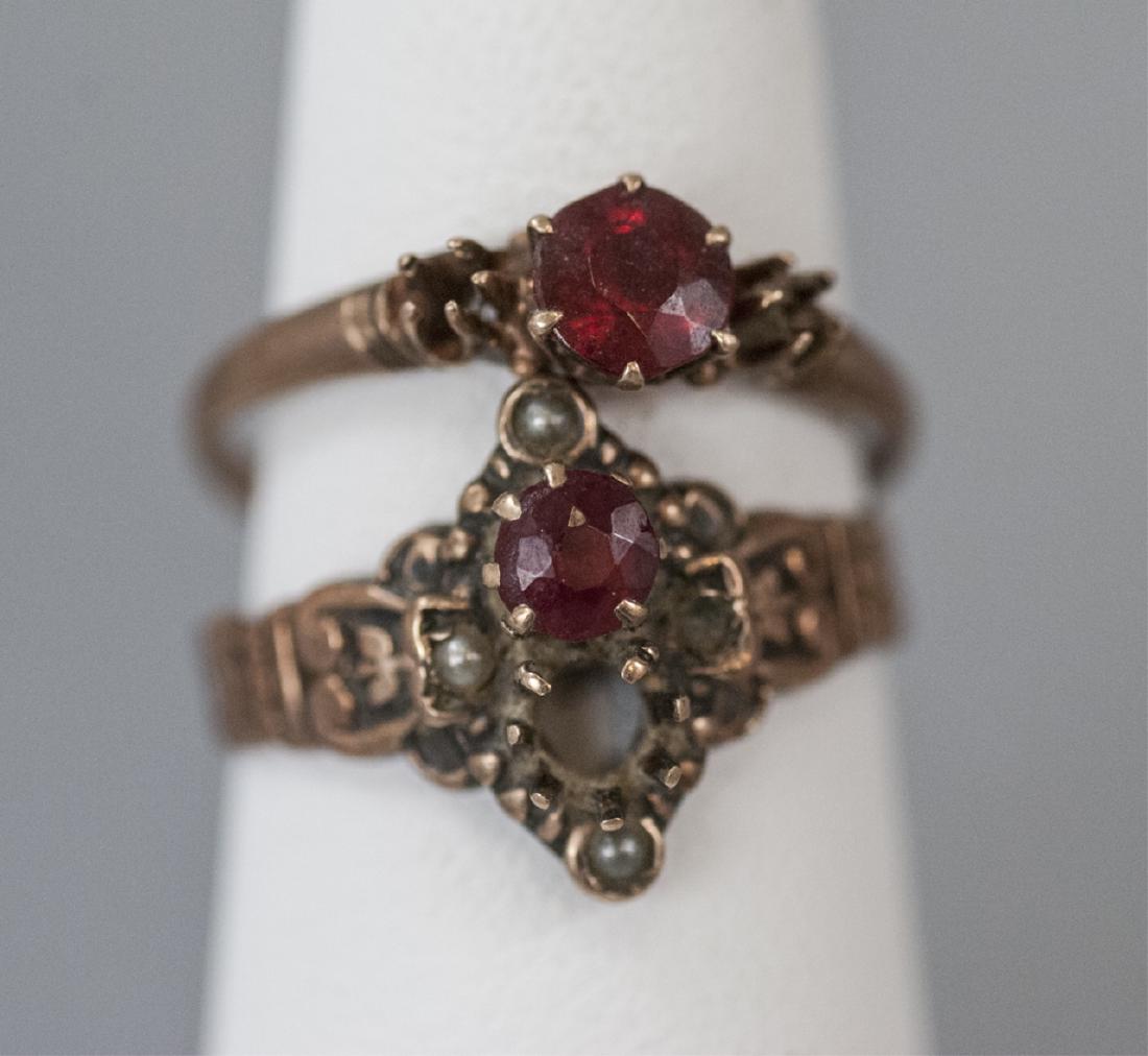 Two Antique / Estate 19th C Gold Rings: Two Antique / Estate 19th C Gold Rings. Ring sizes 6 and 6.75 can be resized.