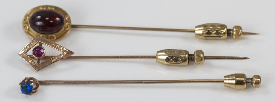 Three Antique Estate Gold & Gold Filled Stick Pins (1 of 5)