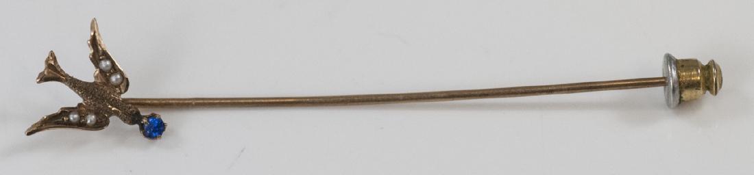 Antique Victorian Gold & Seed Pearl Swallow Pin (1 of 4)