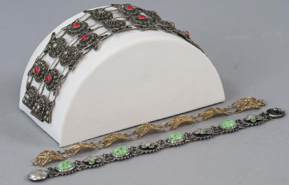 3 Vintage Filigree Bracelets - Silver & Vermeil (1 of 5)