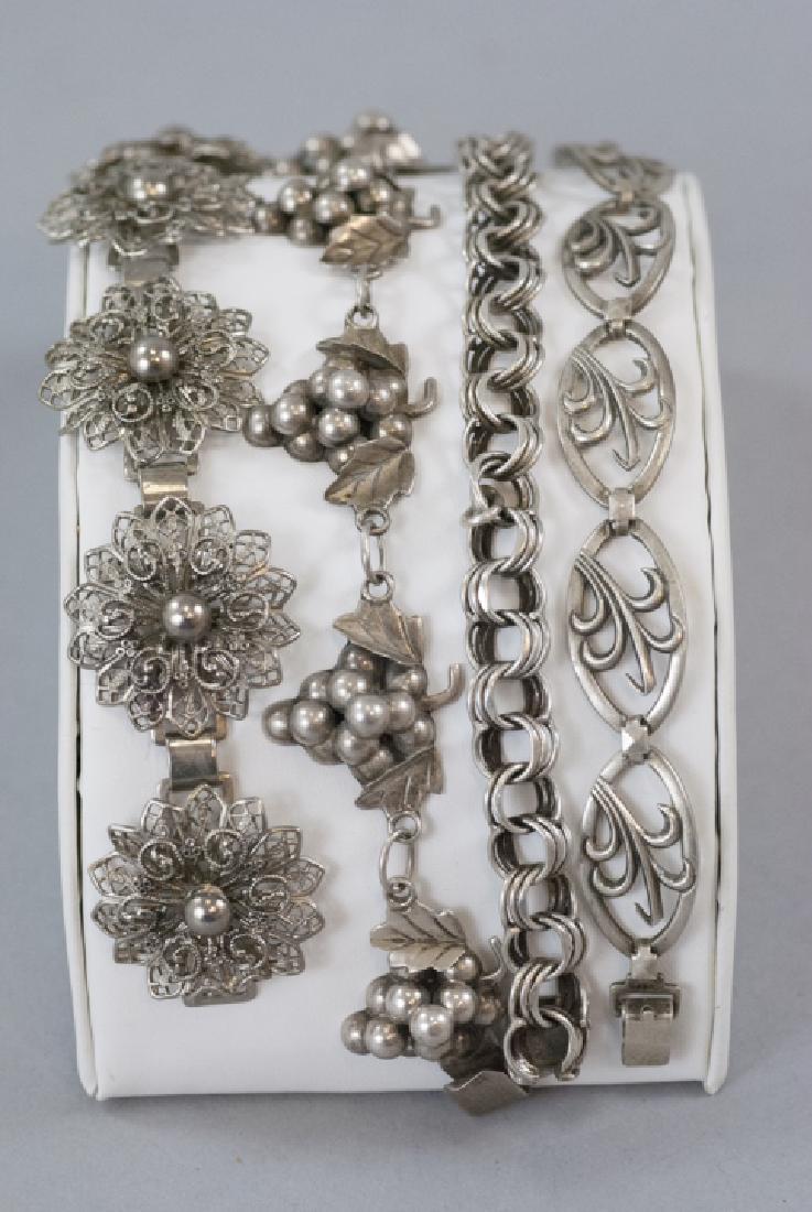 Four Vintage Sterling & Silver Tone Bracelets (1 of 3)