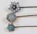 Antique Estate Gold Diamond Opal Enamel Pins - 3