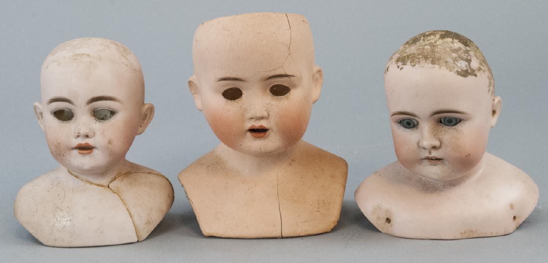 Three Antique German Shoulder w Head Dolls (1 of 9)