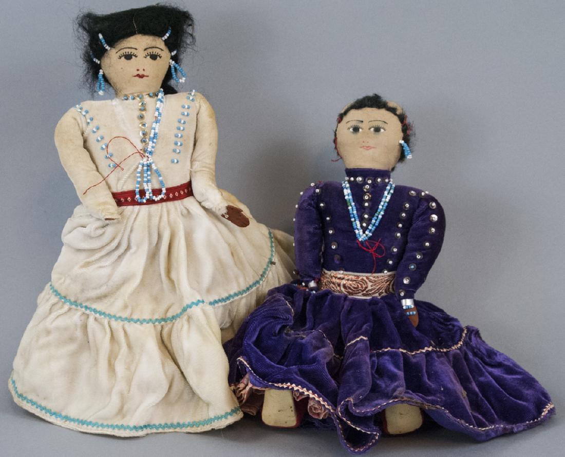 Two Vintage Handmade Native American Rag Dolls (1 of 6)