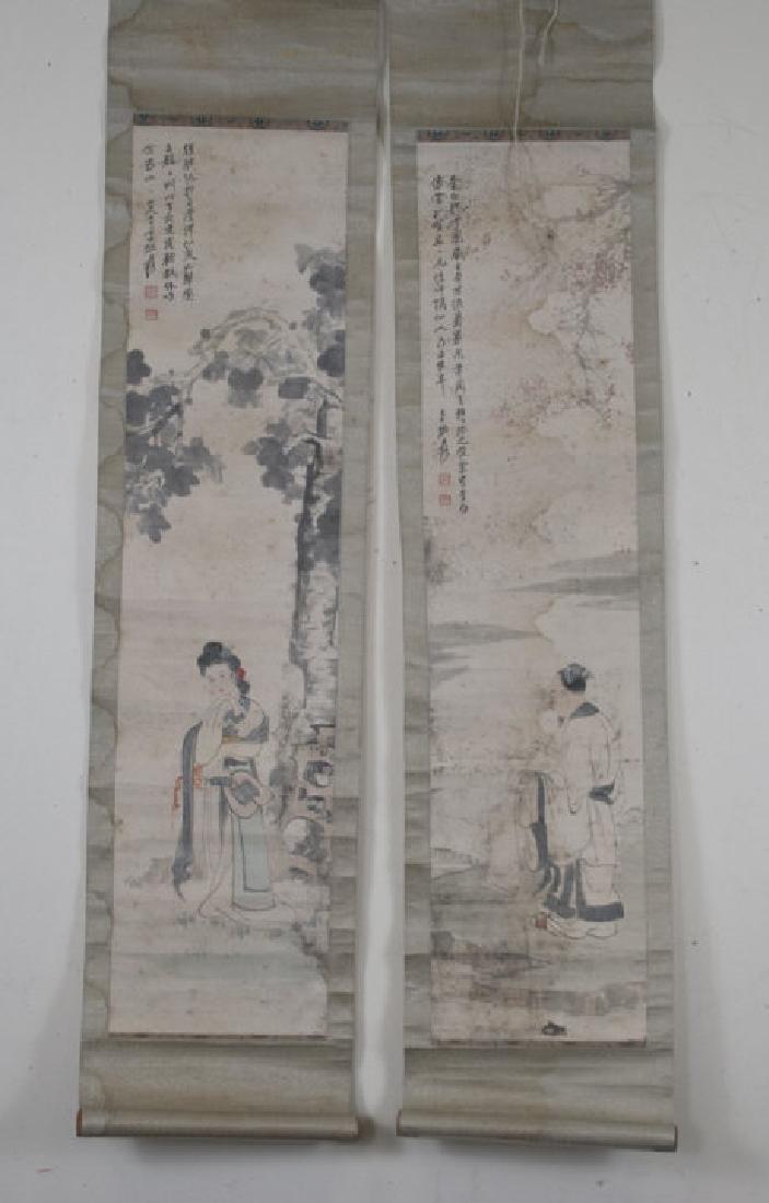 Pair of Chinese Hand Painted & Signed Scrolls (1 of 7)