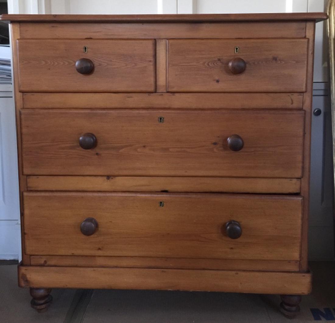 Antique Country American Pine Chest of Drawers (1 of 3)