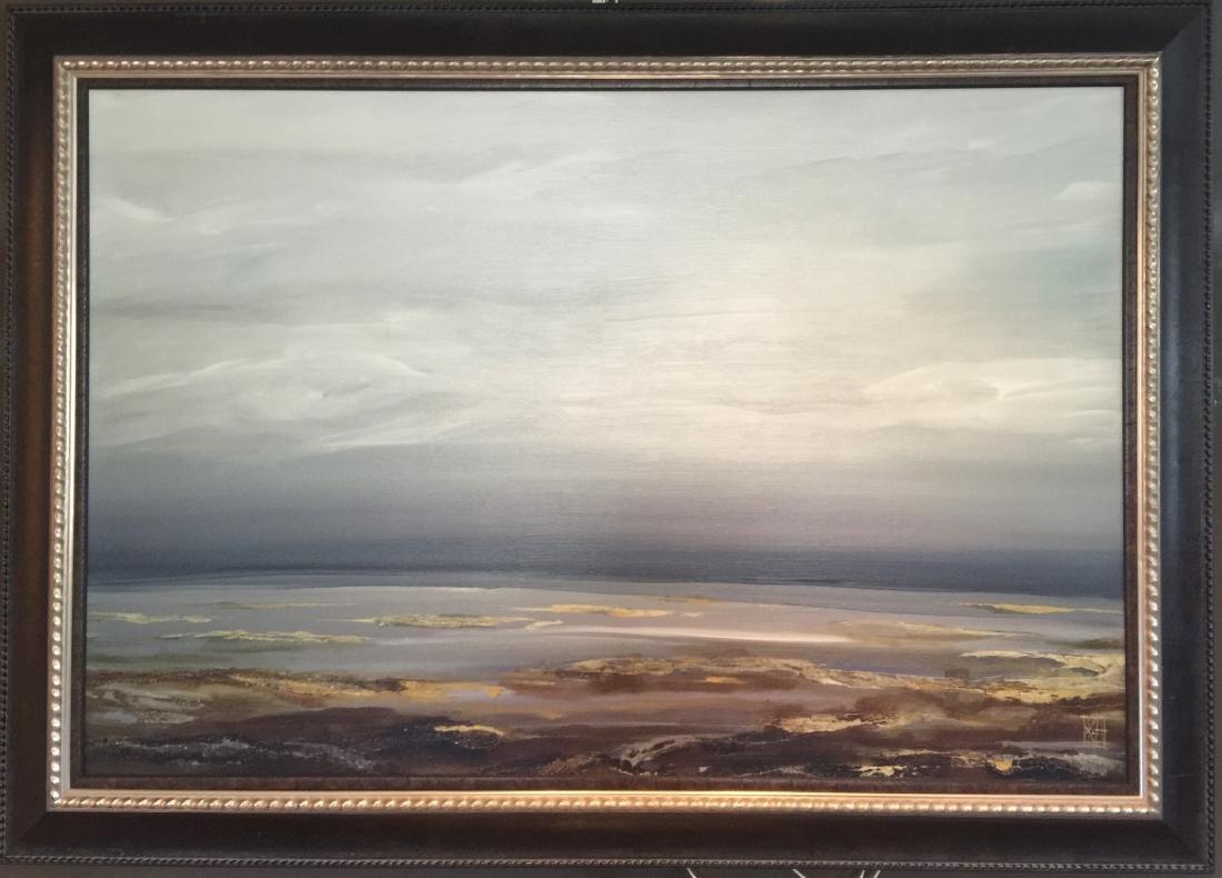 Large Contemporary Framed Coastal / Beach Scene (1 of 4)