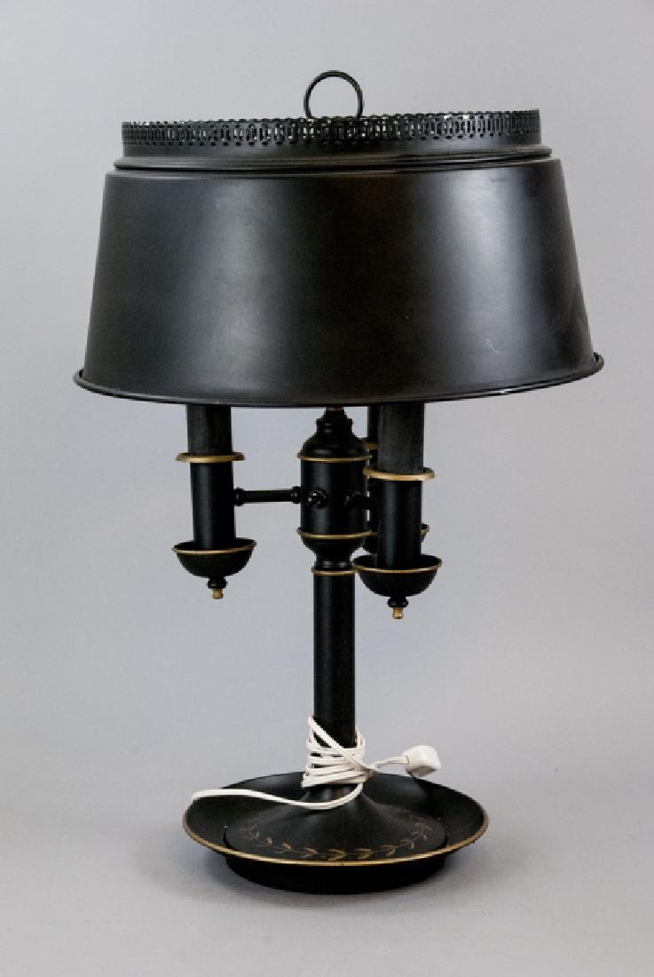 Black French Style Bouillotte Tole Table Side Lamp (1 of 7)