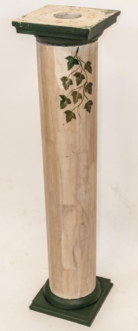Hand Painted Wood Pedestal Display Column (1 of 5)