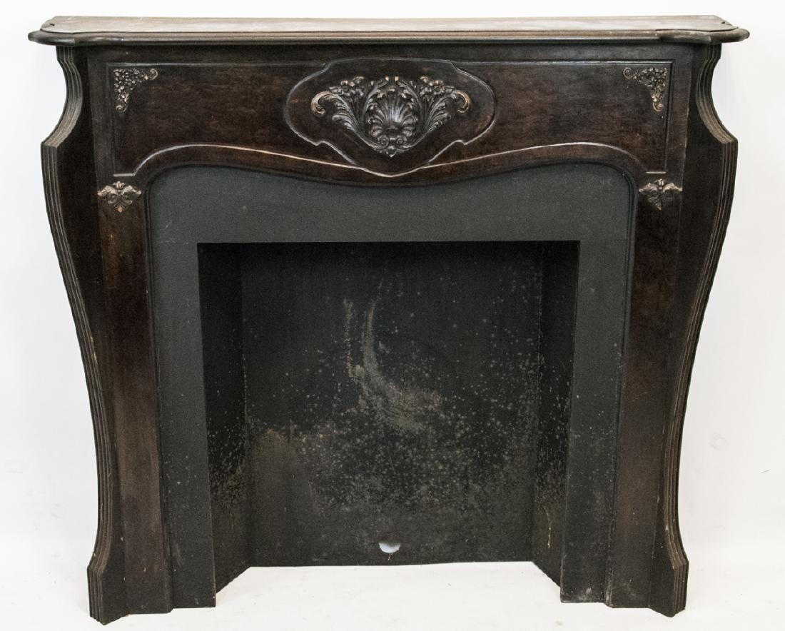 Vintage Wooden Painted Green Fireplace Mantle (1 of 11)