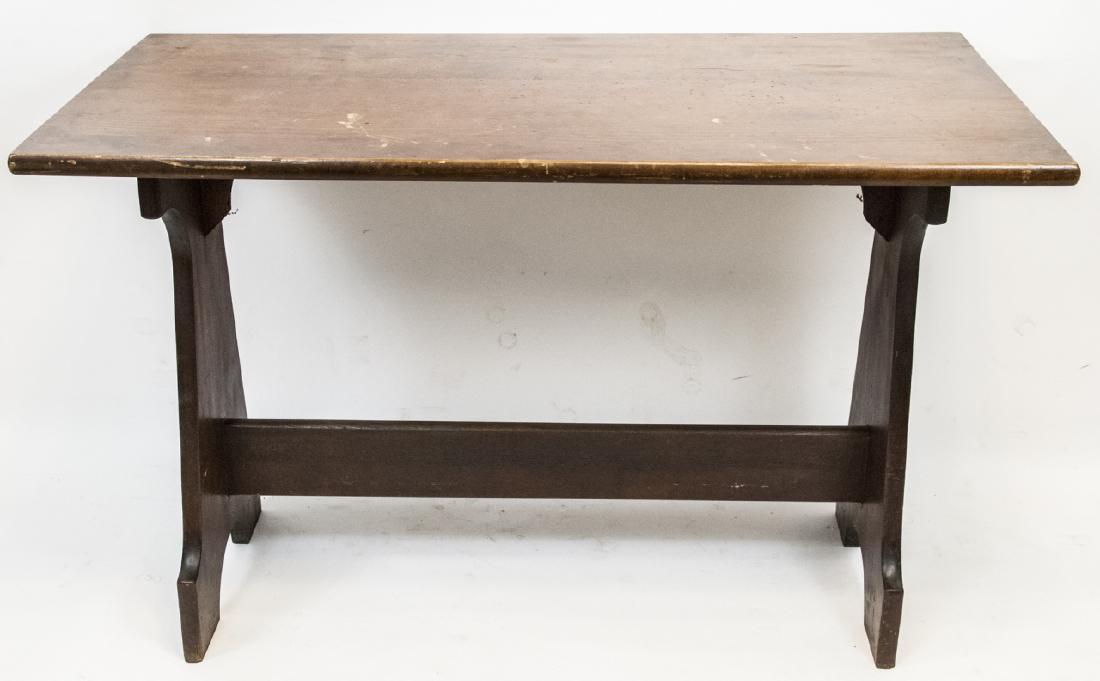 Vintage Double Pedestal Farm Dining Table (1 of 5)