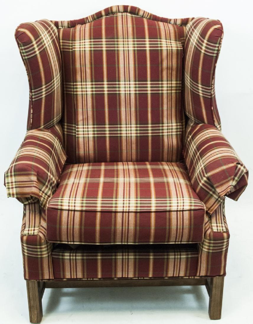 Red Plaid Lancer Furniture Plaid Armchair (1 of 4)