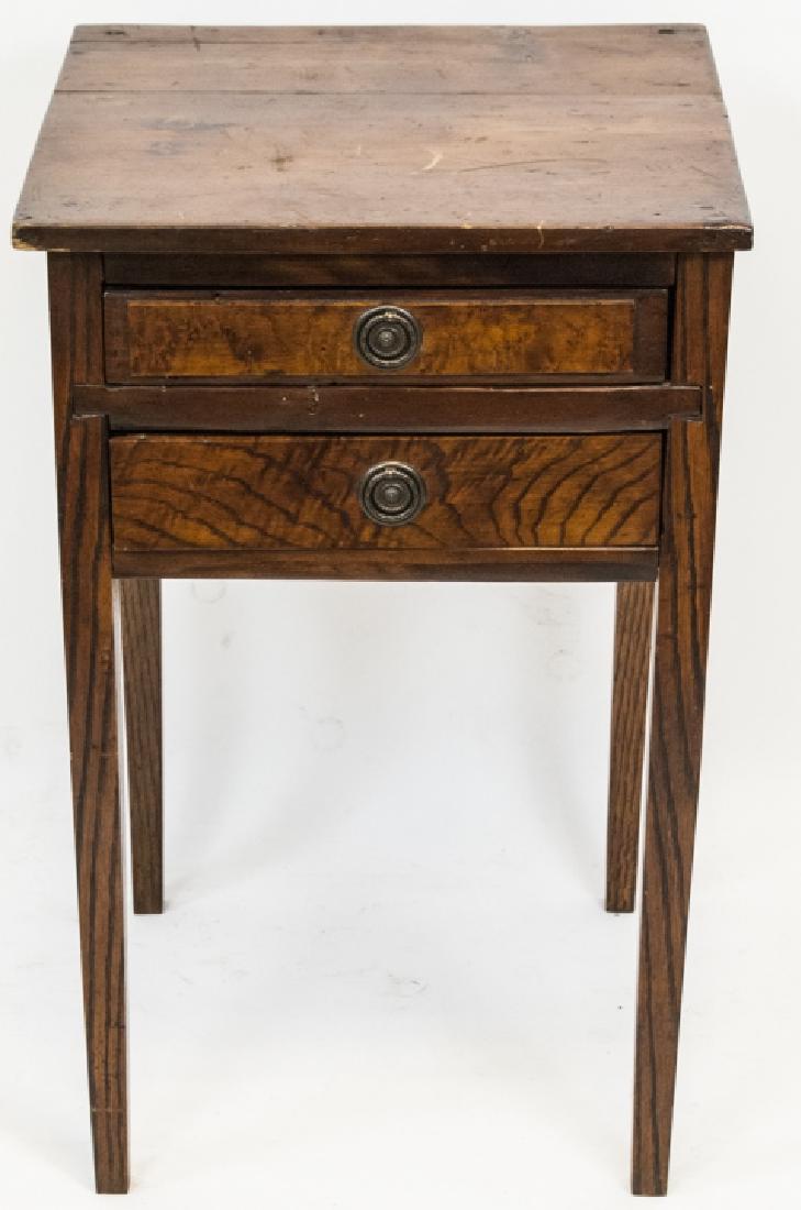 Antique End Table / Nightstand W/ 2 Drawers (1 of 5)