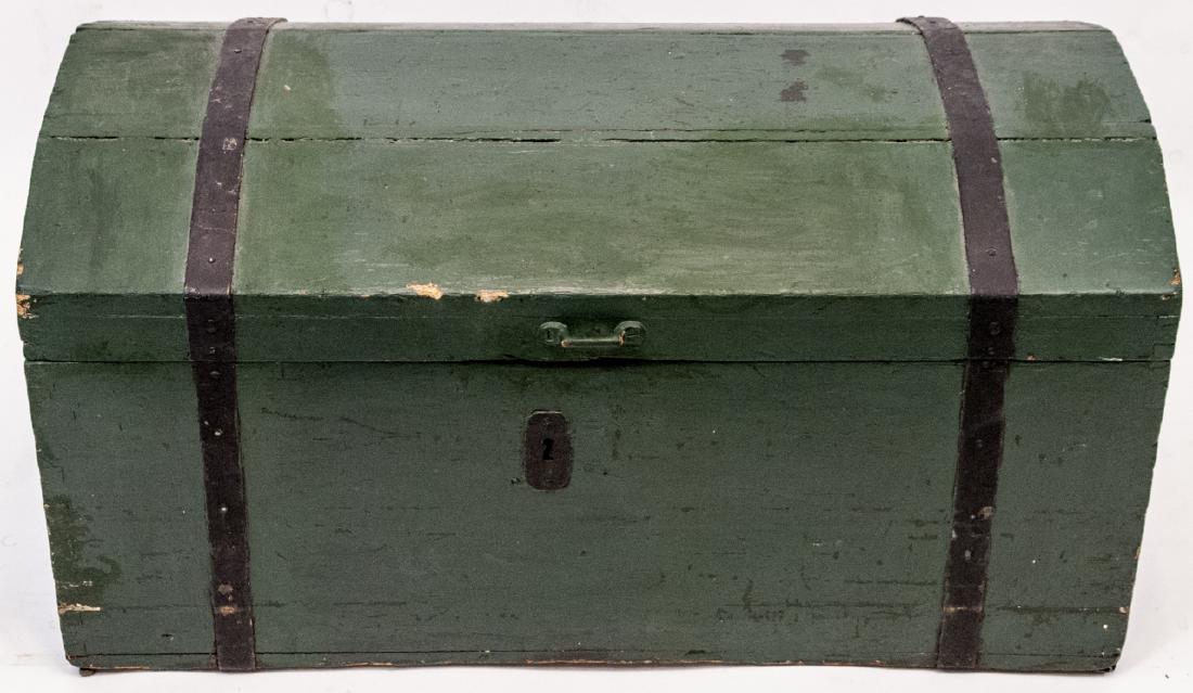 19th Century Antique Painted Trunk / Chest (1 of 4)