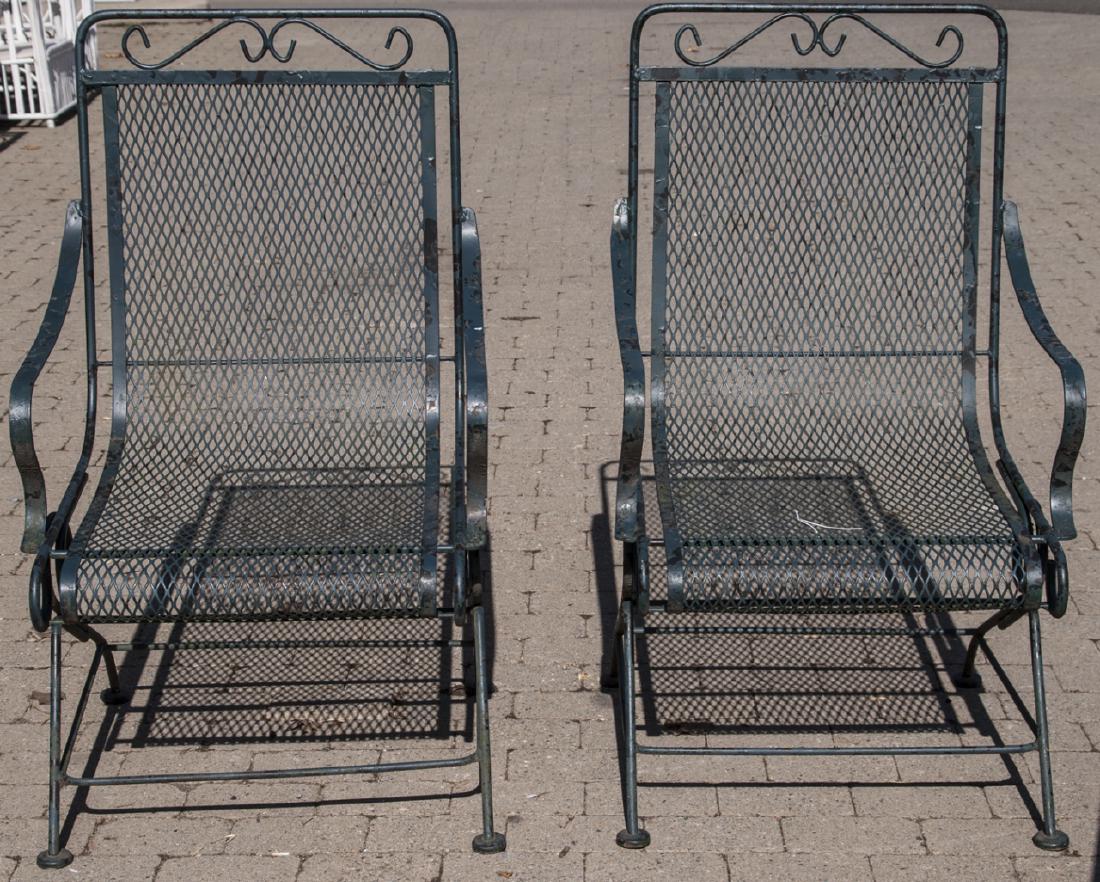 Pair Vintage Wrought Iron Garden / Patio Chairs (1 of 5)