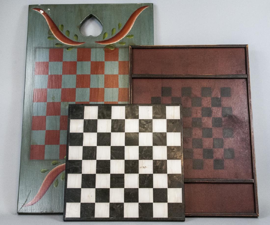 Marble Checkerboard & 2 Painted Checkerboards (1 of 5)