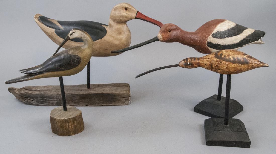 4 Vintage Hand Carved Sandpiper & Gull Decoys (1 of 6)