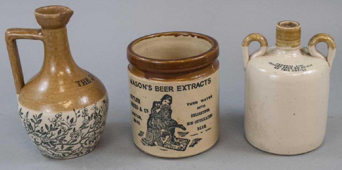 Three Vintage Stoneware Liquor Bottles & Crock (1 of 7)