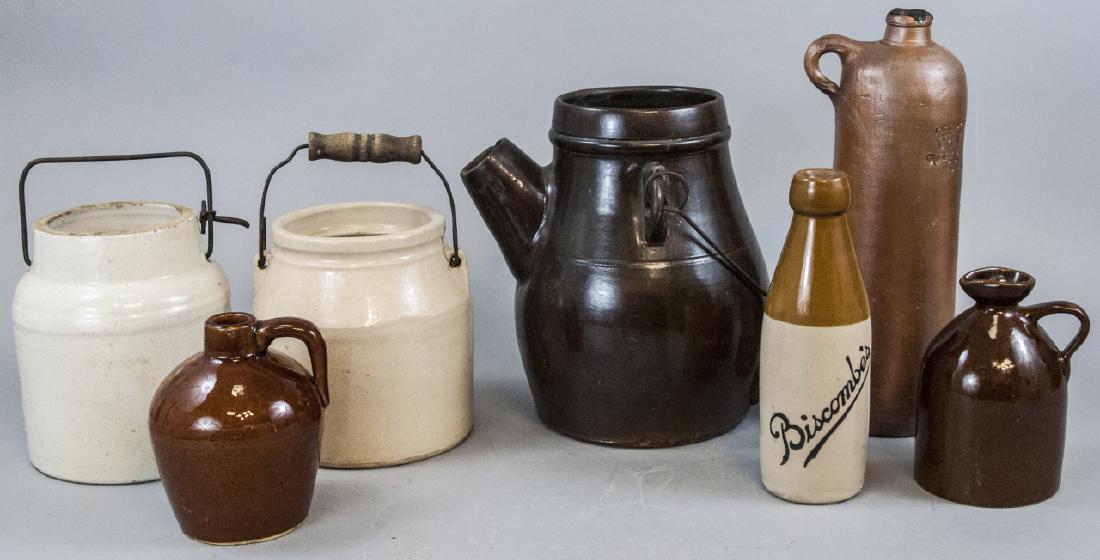 Assorted Lot Of Stoneware Bottles & Crocks (1 of 11)