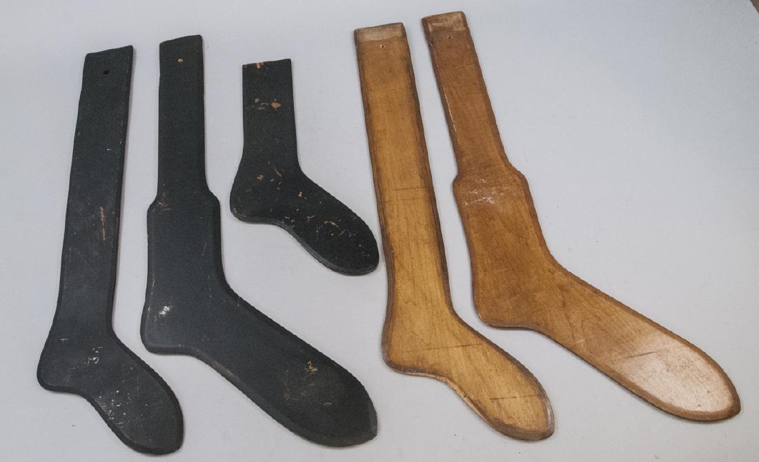 Antique Jos. T. Pearson Wood Sock Stretchers: Antique Jos. T. Pearson Wood Sock Stretchers 2 size 8 1/2, 2 size 12. 29 inches long.