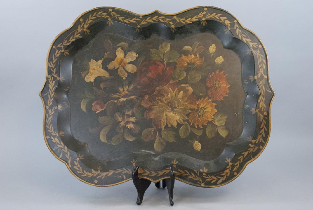 Antique Hand-Painted Toleware Kitchen Tray (1 of 6)