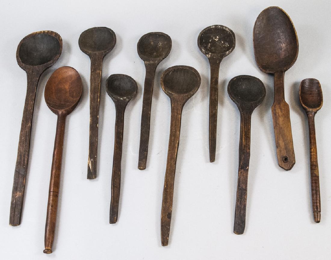 Lot Of Assorted Antique Wooden Cooking Spoons (1 of 5)