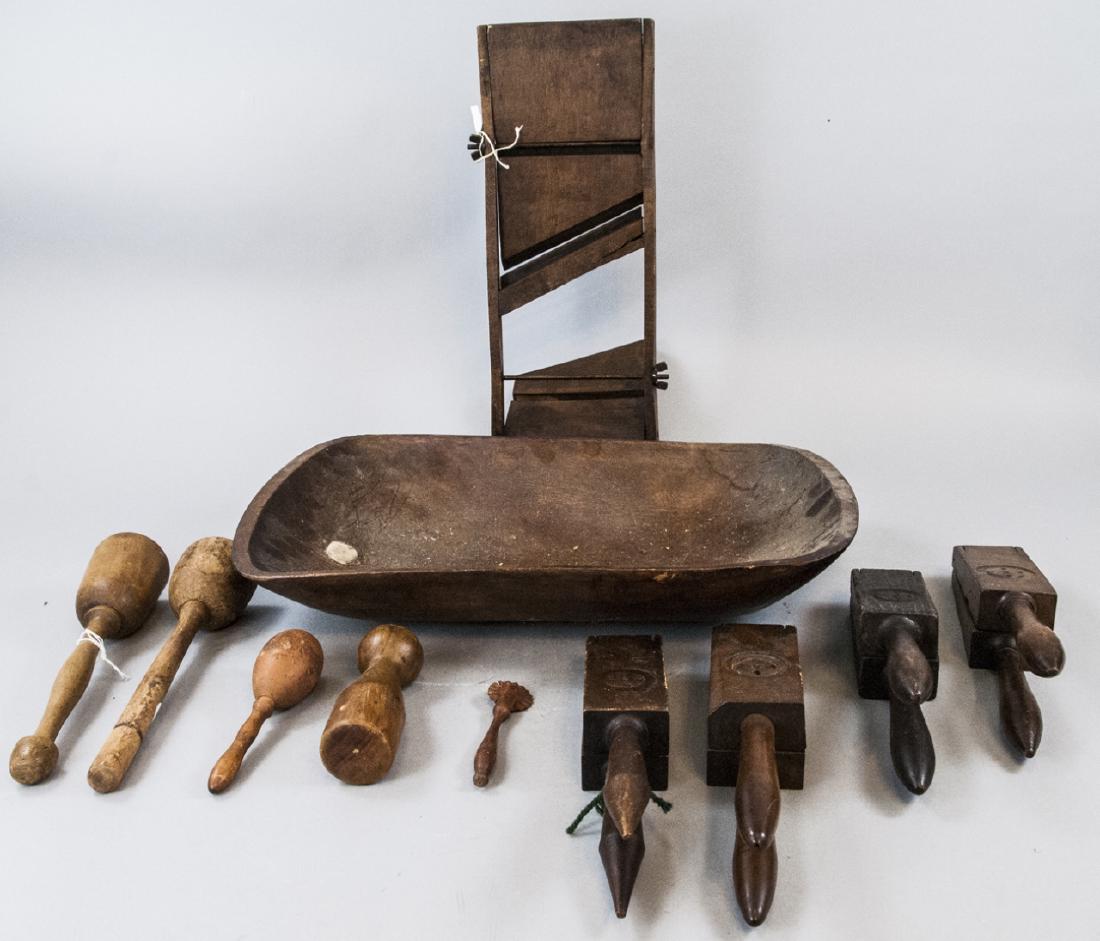 Assorted Lot Of Antique Wooden Cooking Items (1 of 5)