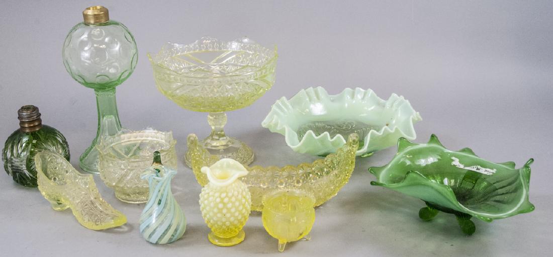 Assorted Lot Of Green Crystal & Green Cut Glass (1 of 7)