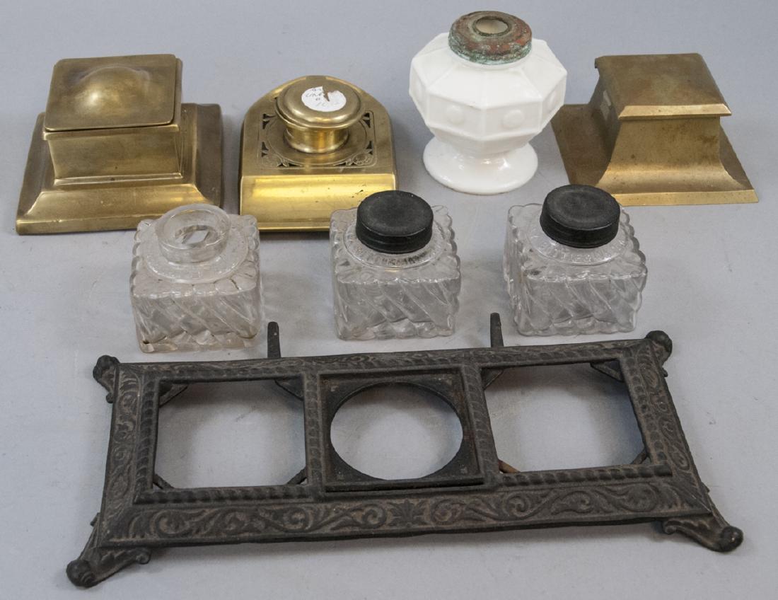 Assorted Lot Of Antique Inkwells (1 of 7)