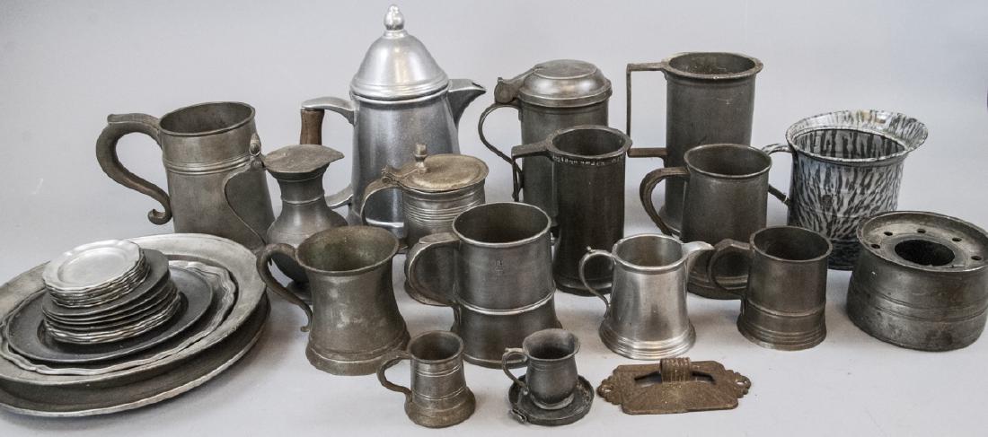 Assorted Lot Of Antique Pewter Kitchen Items (1 of 9)