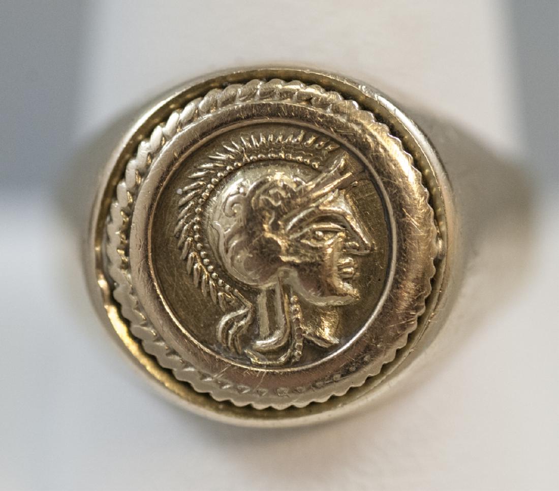 Estate 14kt Yellow Gold Greek Coin Mount Ring (1 of 7)