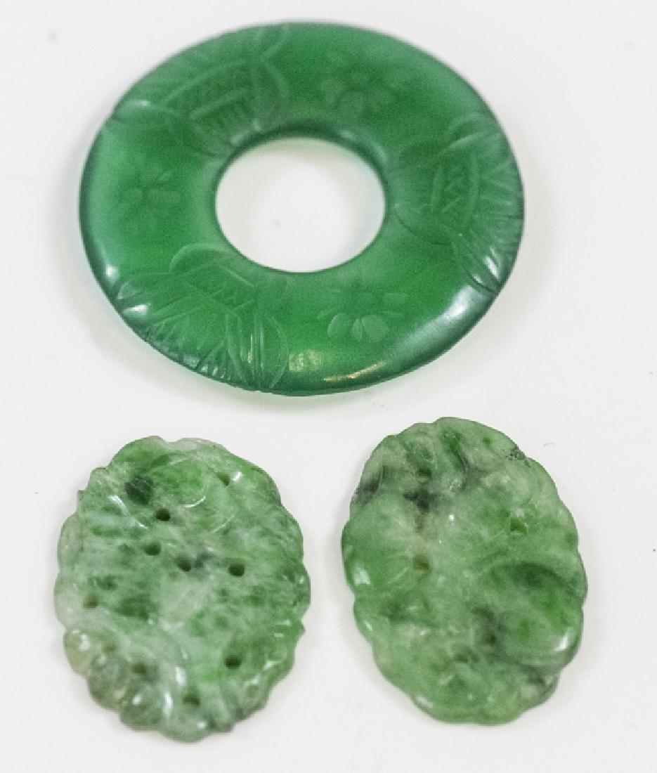 Three Antique Chinese Hand Carved Jade Pendants (1 of 3)