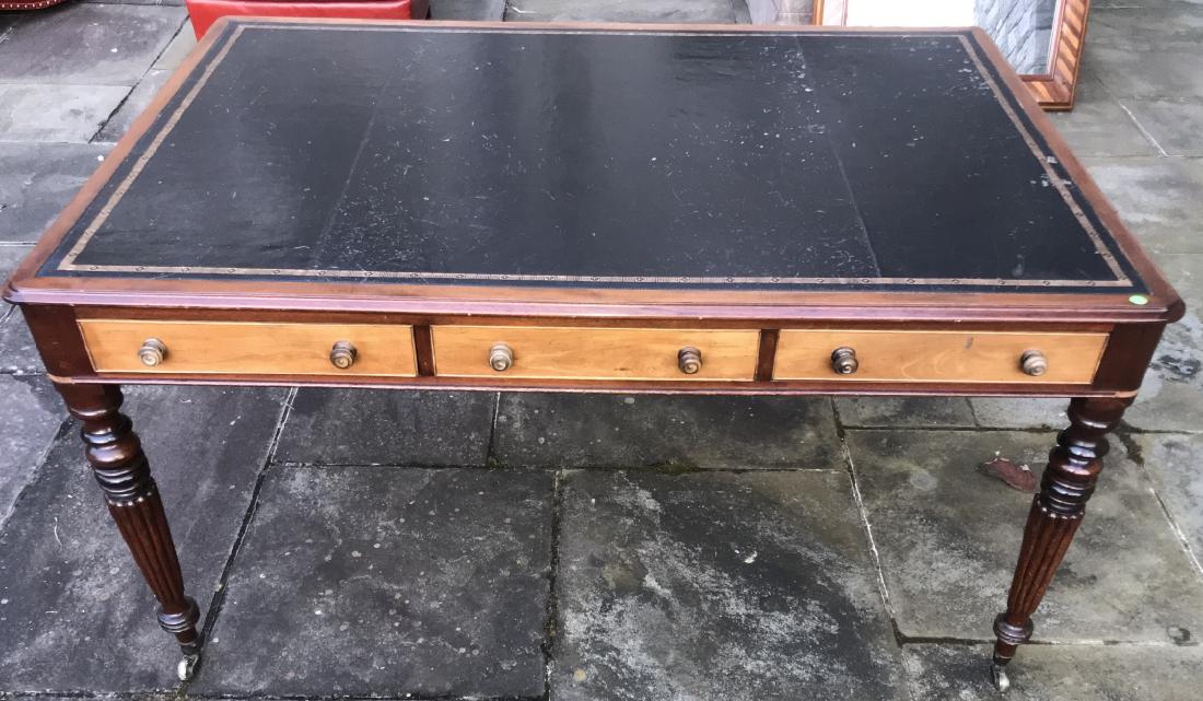 Antique English Regency Style Leather Top Desk (1 of 4)