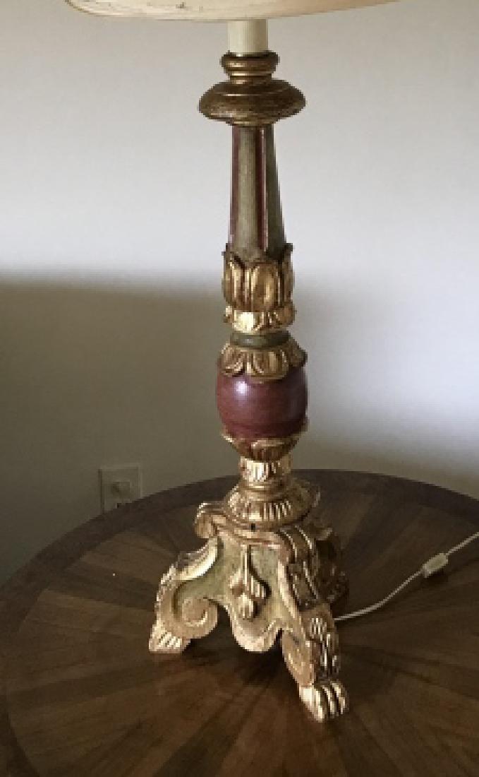 Italian Baroque Style Candlestick Mount Table Lamp (1 of 4)