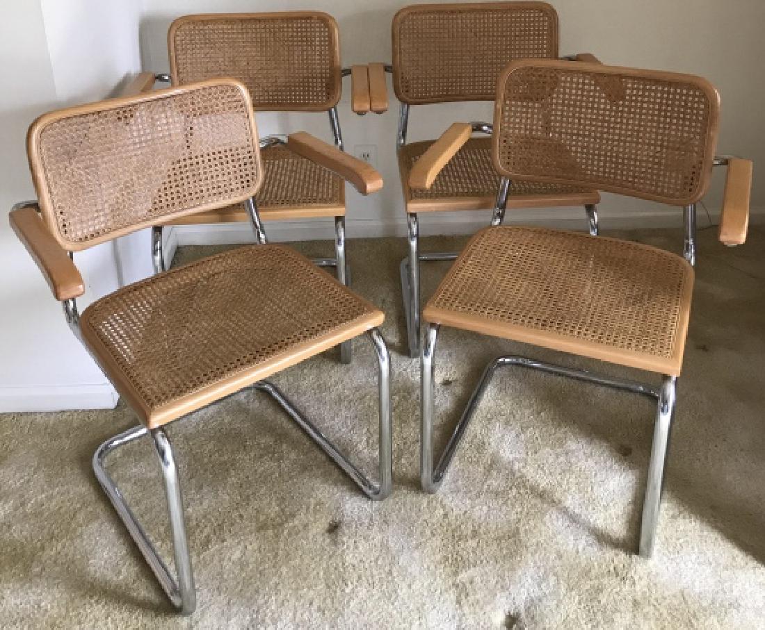Four Mid Century Caned & Carved Dining Chairs (1 of 5)