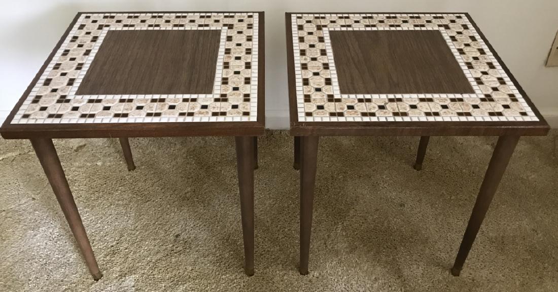 Mid Century Modern Mosaic Tile Top End Tables (1 of 3)