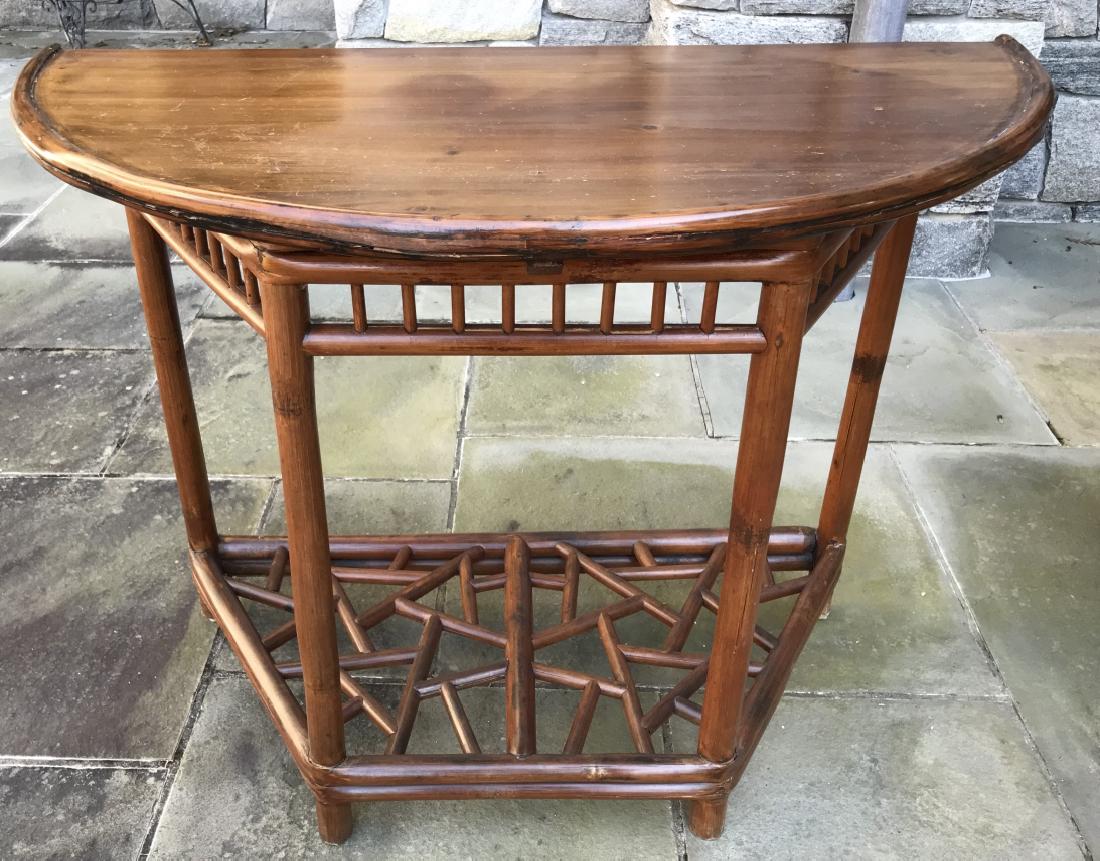 Contemporary Asian Style Bamboo Demi Lune Table (1 of 4)