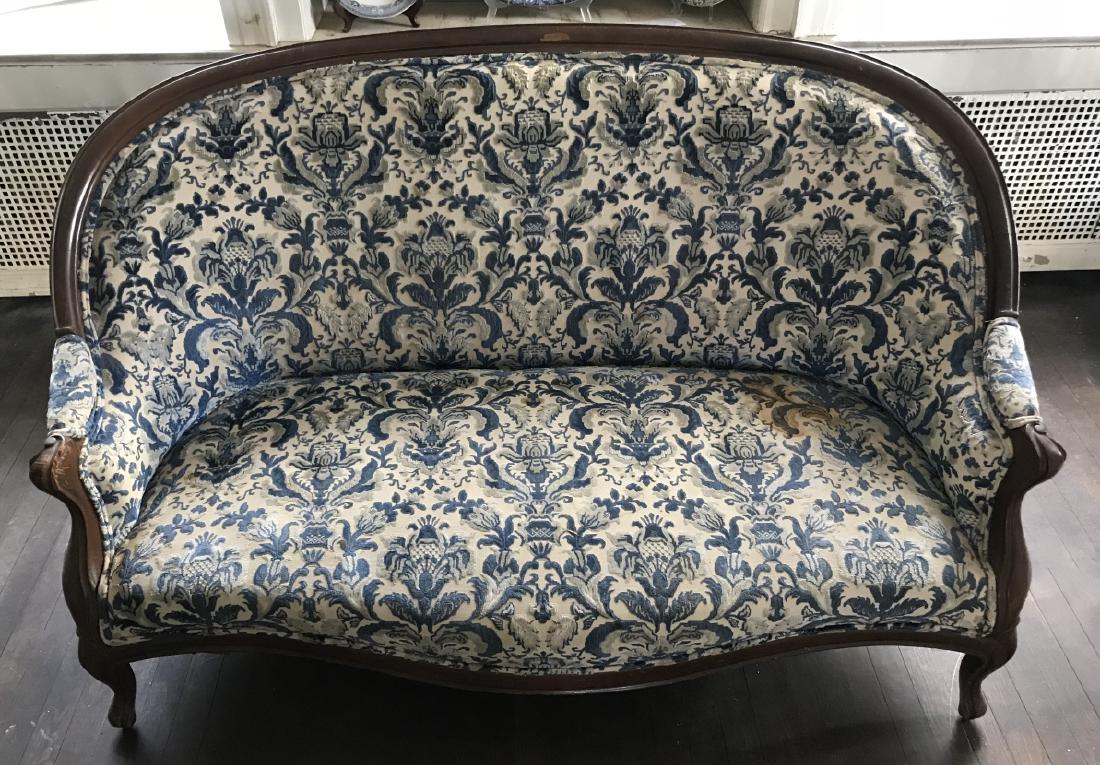 Antique 19th C American Victorian Curved Back Sofa (1 of 5)