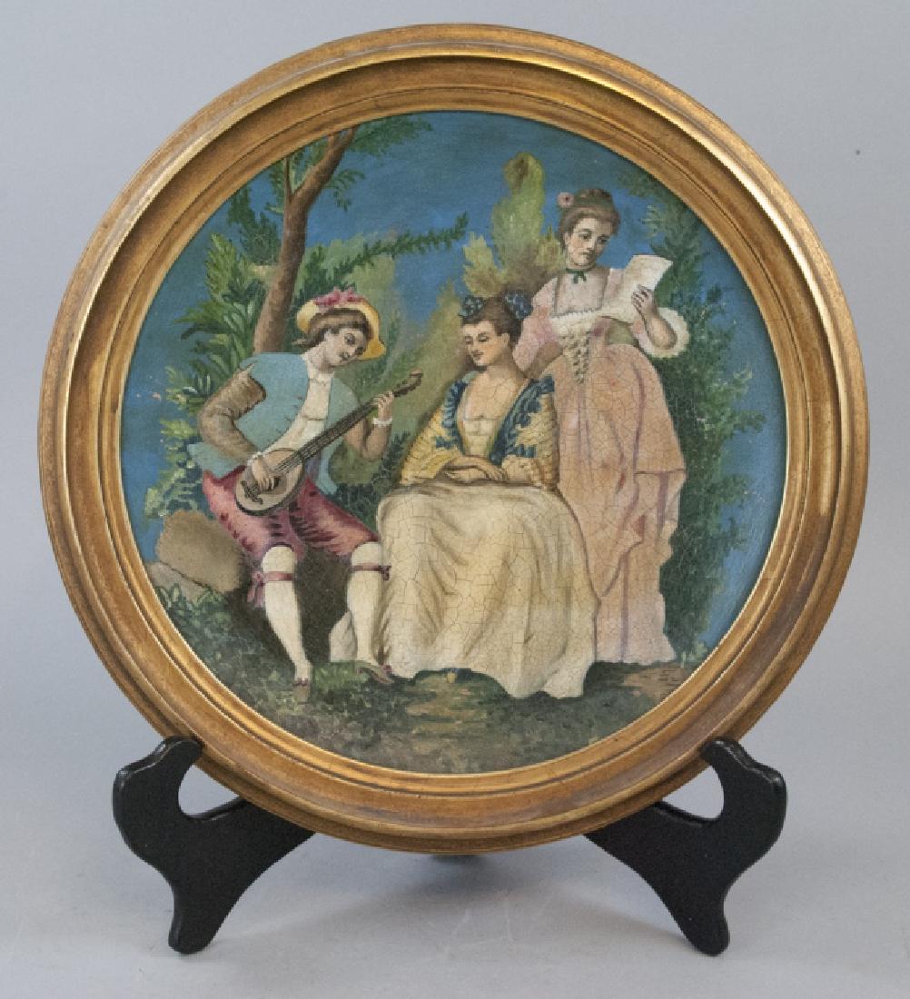 Antique Framed Hand Painted Papier Mache Plate (1 of 7)